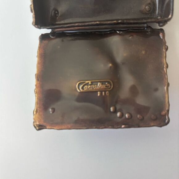 Rare Carvalhu’s Copa Collection Rio Brazil Brutalist Metal Amethyst Trinket Box - Picture 11 of 11